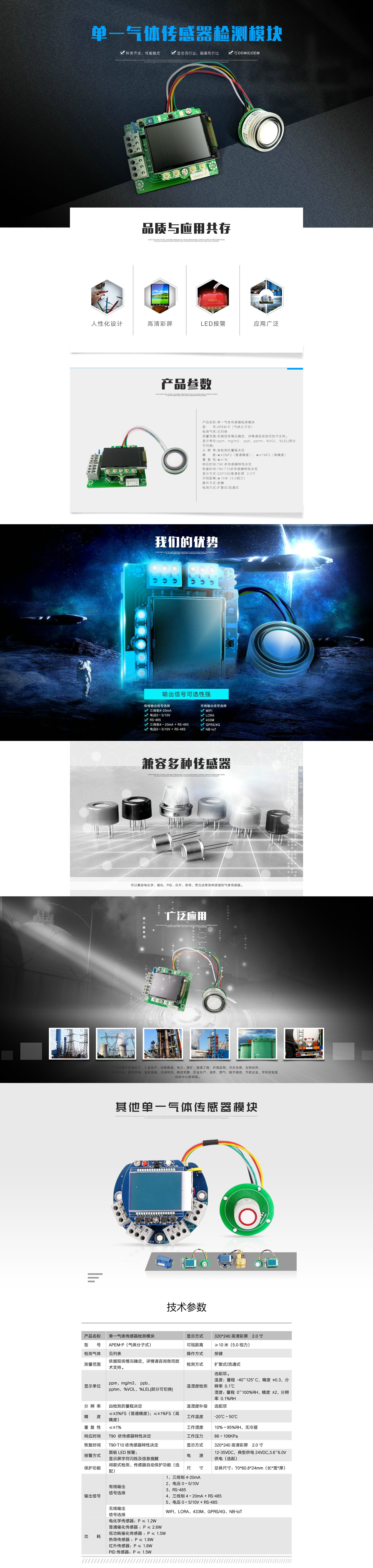五合一气体检测模块